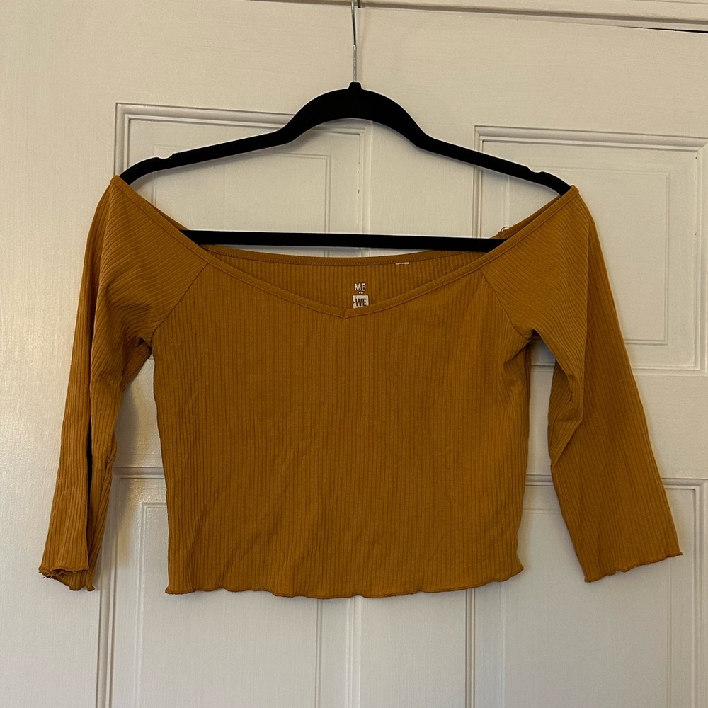 Off the shoulder cropped top